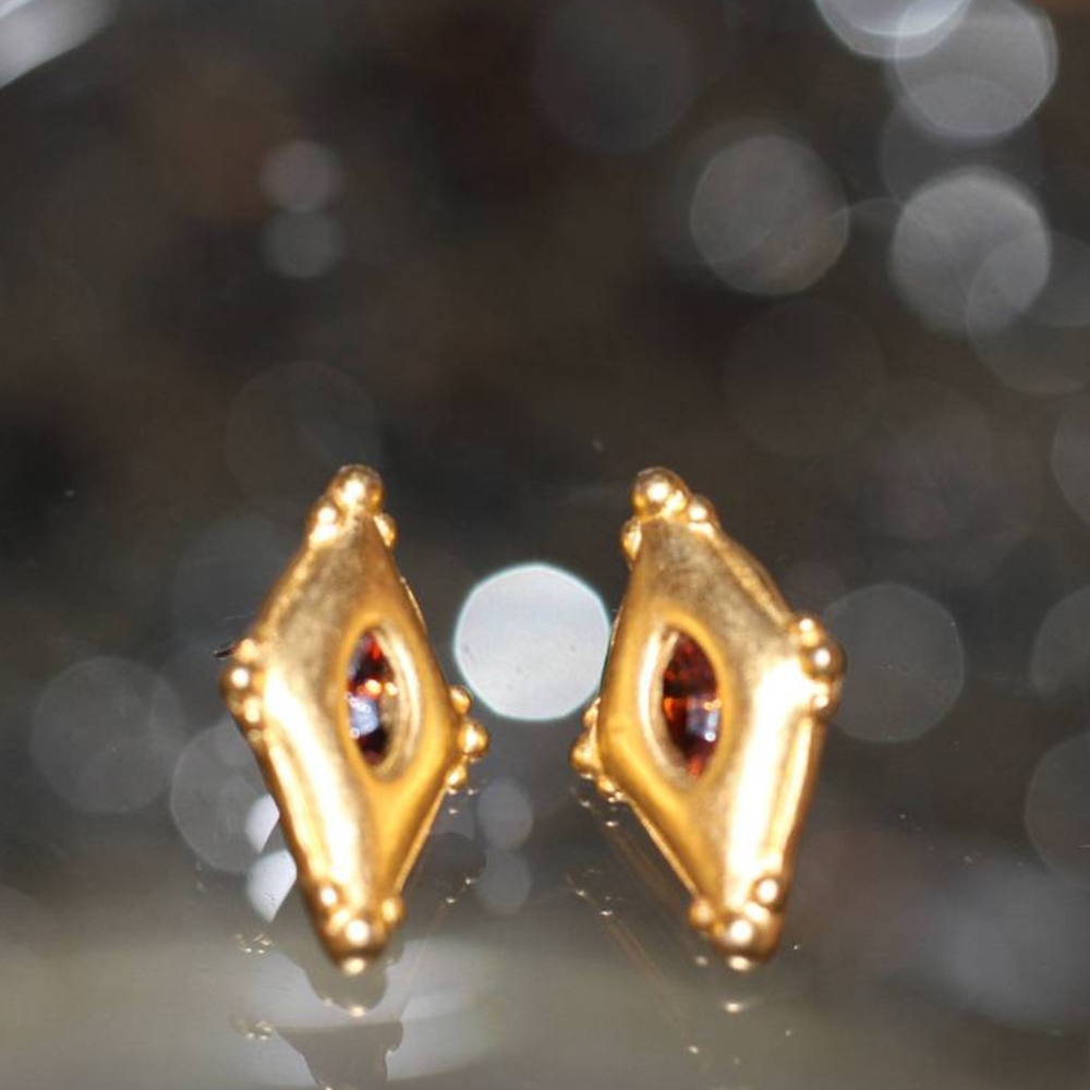 Gold Tone Triangle Earrings